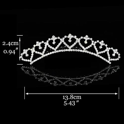 Детские диадемы и короны с расческой диадема серебряное женское сердце белый жемчуг свадебные аксессуары для волос головная корона ювелирные изделия - Окраска металла: 11