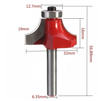 

New 3/4" Radius Round Over Router Bit Woodworking Chisel Cutter Tool 1/4" Shank