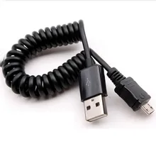 Пружина USB 2,0 «Папа-папа» выпуклый кабель микро-usb B спиральный обмотанный 5-контактный разъем адаптера переменного тока цифровой USB кабель для зарядки передачи данных разъем USB Зарядное устройство кабель