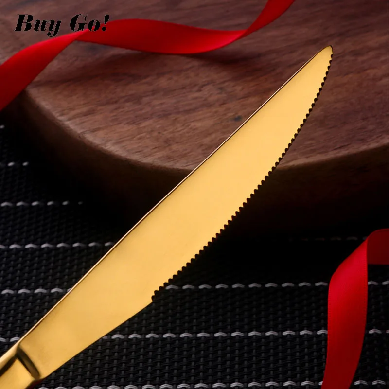 16/24PCS Red Gold Cutlery Stainless Steel Flatware Set Dinner Knife Spoon Fork Set Kitchen Tools Di - 32958246140