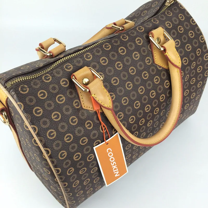 

Designer handbags Boston monogram canvas fashion handbags leather handle strap with bronzing oxidation DHL speedy shipping