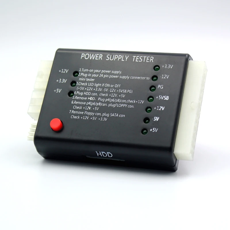 جهاز كمبيوتر شخصي ATX SATA HDD امدادات الطاقة فاحص LED إشارة 20 24pin PSU أداة تشخيص اختبار ل الأنود الكاثود 12 فولت 5 فولت 3.3 فولت
