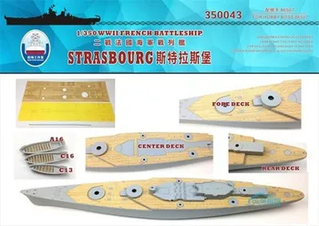 

Ship deck 1/350 Strasbourg, France, wooden decks with trumpet 86507. Assembly model Toys