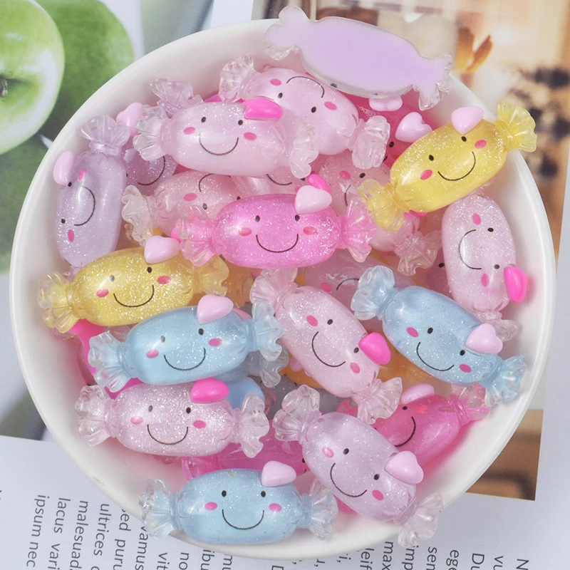 

10pcs Mini DIY Resin candy Filler Clear Slime Accessories Supply For Kids Candy Doll Figure Model Toy Decor Accessories