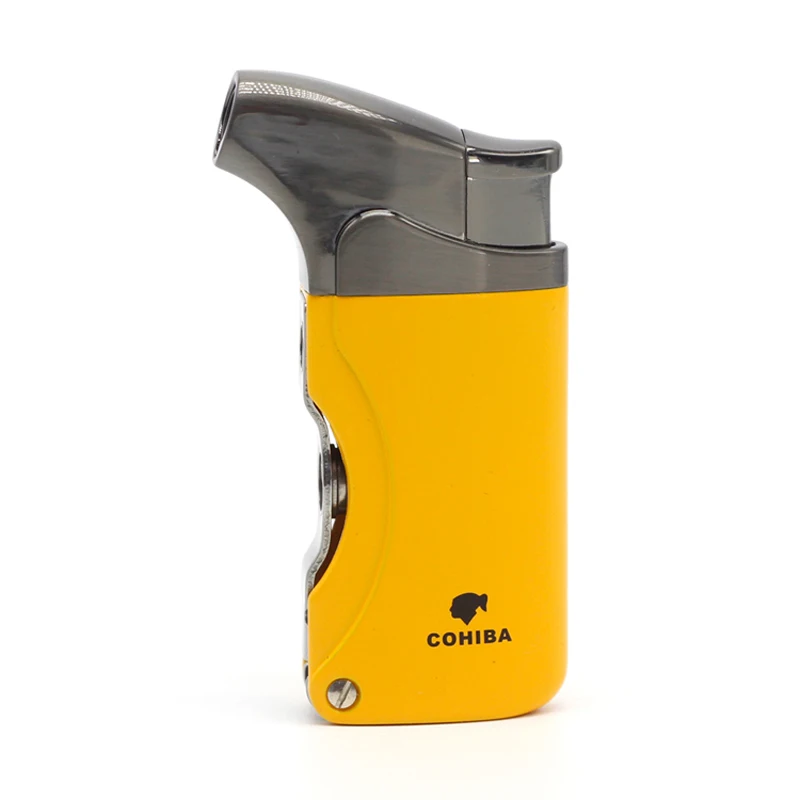 

COHIBA Portable Butane Gas Cigar Lighter 1 Jet Flame Cigarette Lighter Windproof Cigar Gadgets with Cigar Punch
