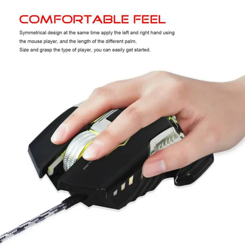  Hand Grip Comfortable Mechanical Gaming Mouse Full-key Macro Definition Programming Wired Mouse for