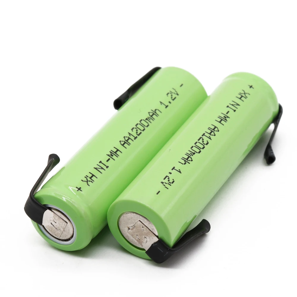AA Аккумуляторная батарея 1 2 V 1200 mAh NiMH 14430 aa с пайкой для DIY электрической бритвы