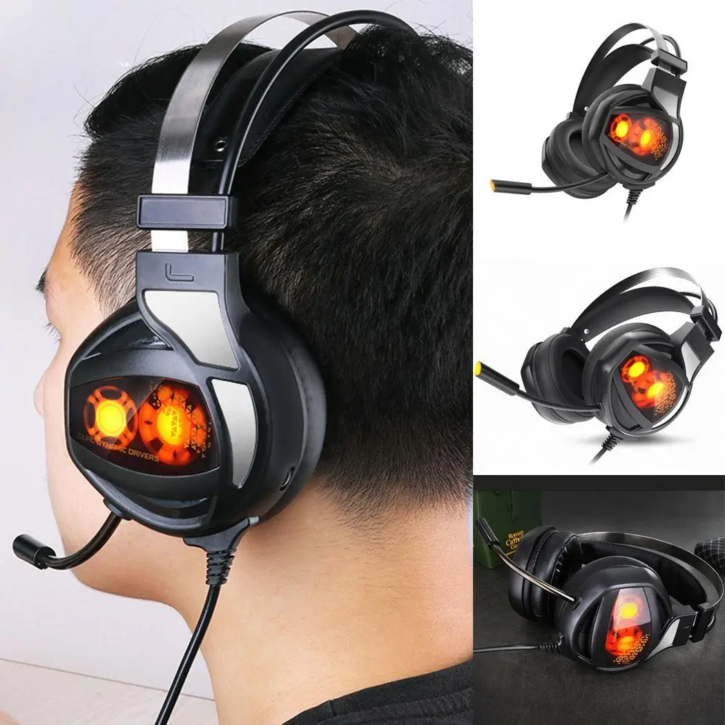 Повязка на голову игровой стерео HiFi гарнитура наушники с микрофоном