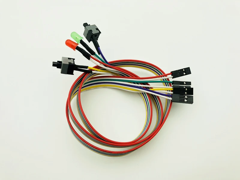 New Sale PC Case Red Green LED Lamp ATX Power Supply Reset HDD Switch Lead Motherboard Power Cable for BTC Miner Antminer Mining