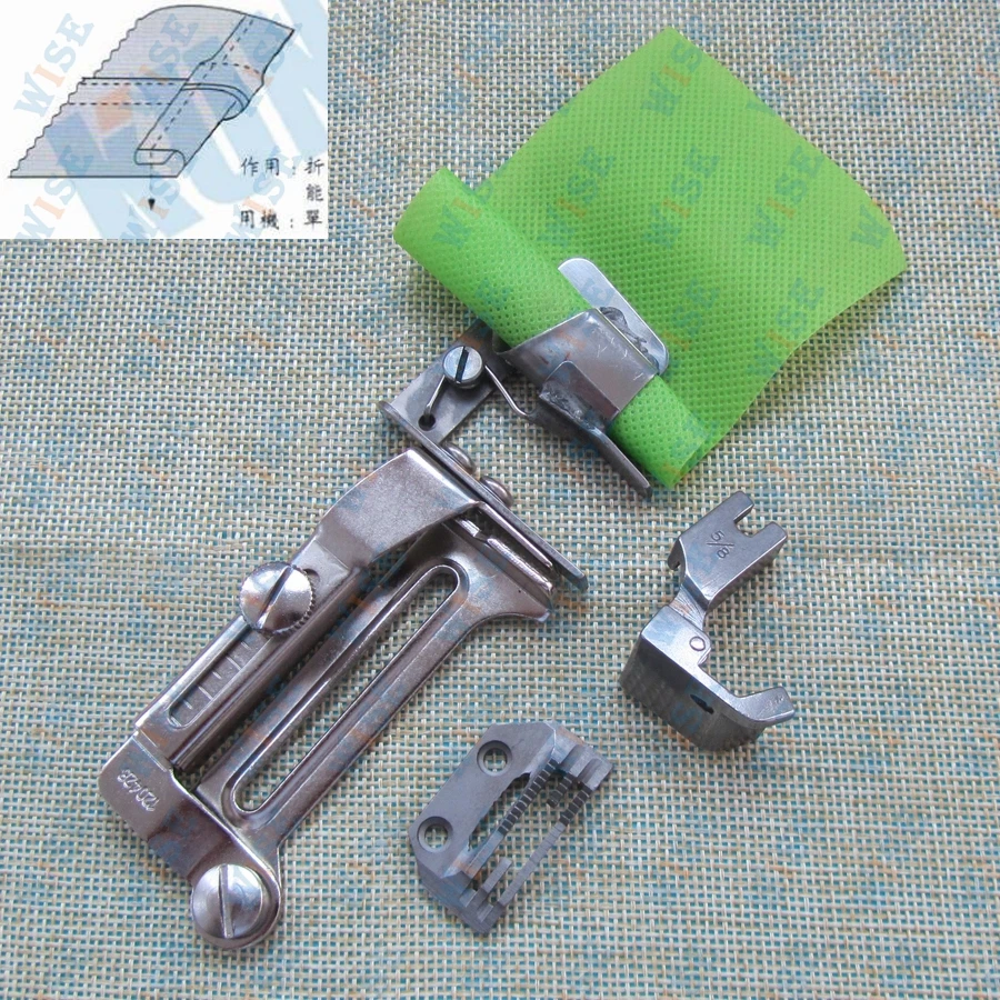 

Industrial Sewing Machine Clean Finish Shirt Tail Hemmer Set Hemming Attachment # KP-204