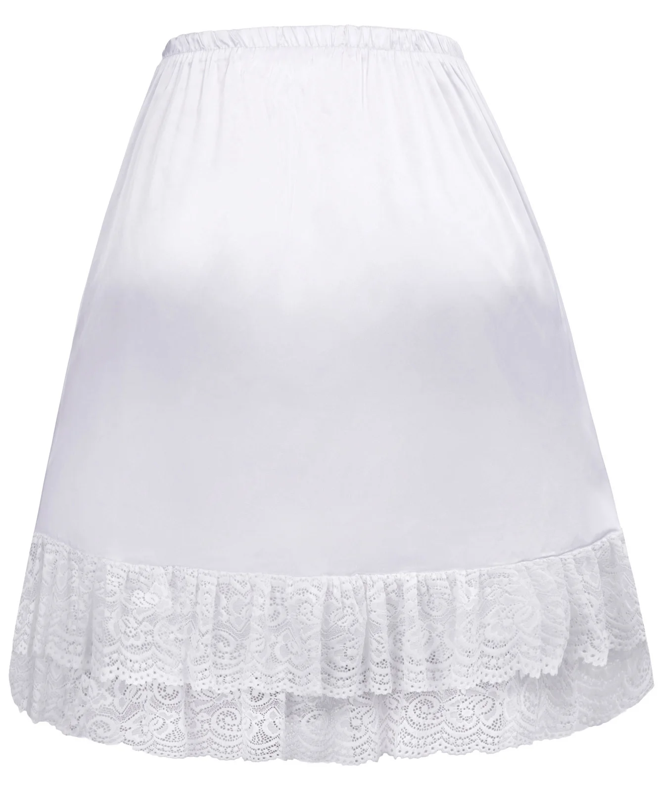 GK сплошной цвет Для женщин юбка основная гладкая и удобная одежда с кружевной отделкой из сатина с высокой талией юбка с длиной до колена