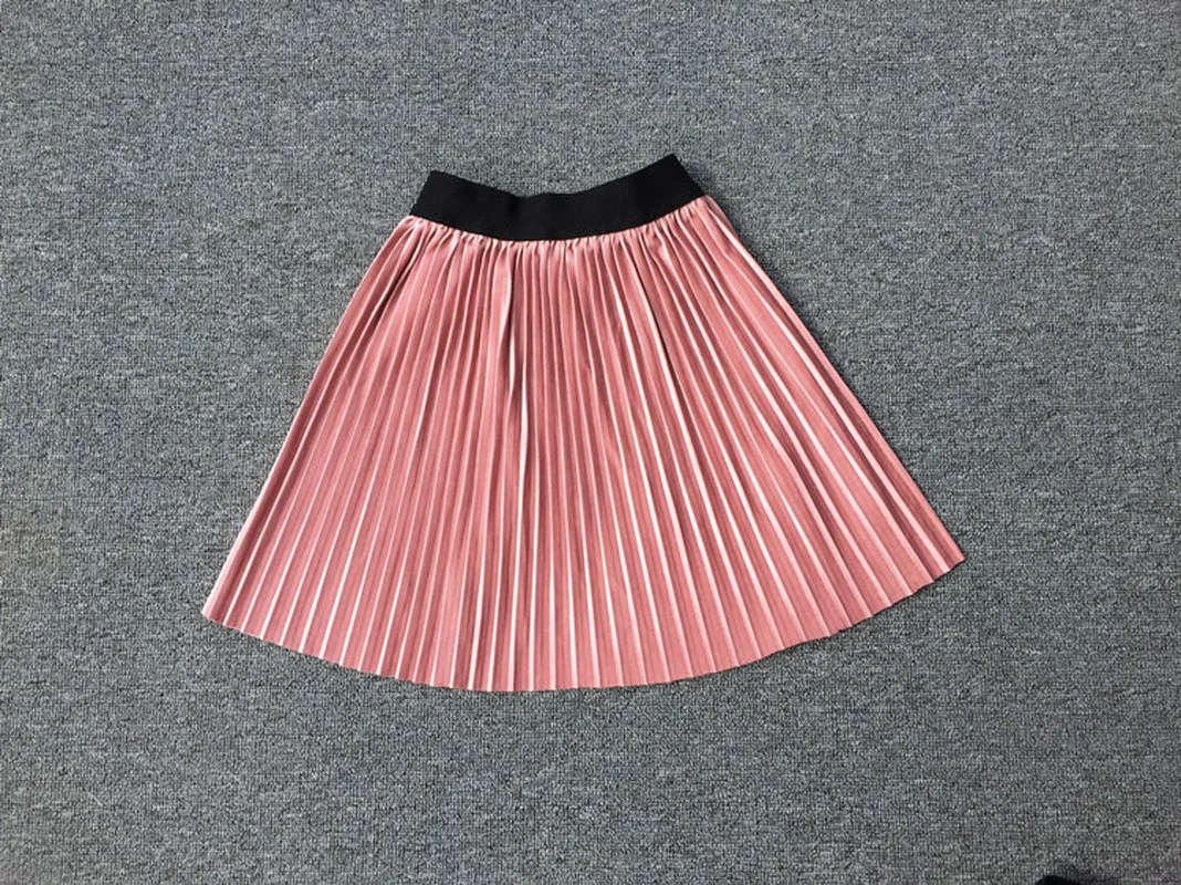 Draped Pleated Girls toddler skirts kids skirts plueche children's clothing