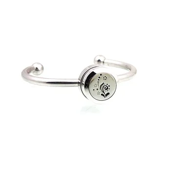 

6Pcs/lot 18mm Stainless Steel Snap Button Bangle 20mm Stainless Steel Screw Aroma Essential Oil Diffuser Bracelet for Women Gift