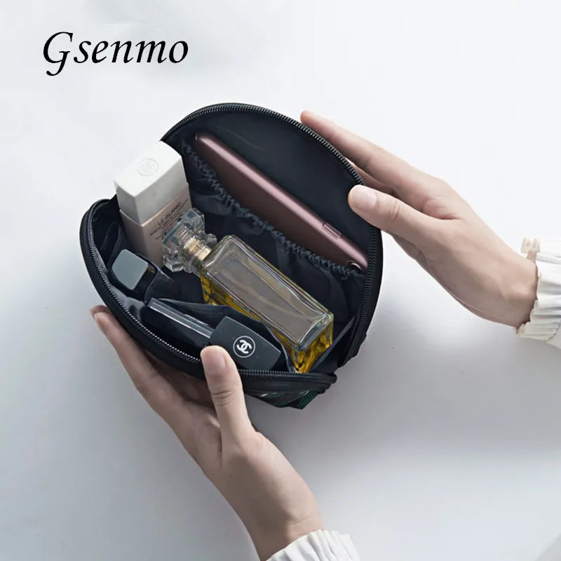 

Gsenmo Shell Small Capacity Travel Cosmetic Make up Bag Protable Makeup Bag Purse Pouch Zipper Main Brand Beautician Clutch bag