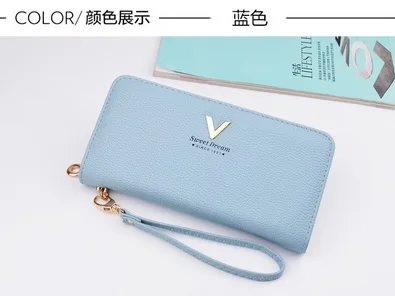 Noir Femelle bleu Femmes En Titulaire rose gris De V Longue Par 200 monnaie Portefeuille Embrayage Cuir Portable Poche Pcs Portefeuilles Téléphone Porte La Pu Ems Dhl Carte Zipper Fille Ou qXpwxpF7