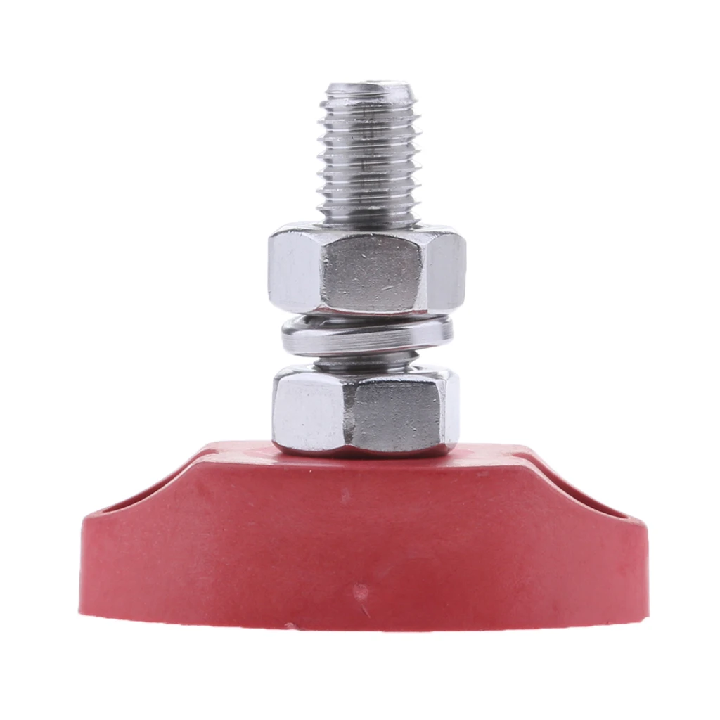 

DC 12V Bus Bar Terminal Block - 1/4 inch 6mm Positive Insulated Single Stud Power and Ground Junction Post - Red
