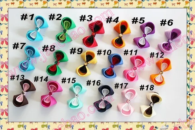 

free shipping 100pcs new 3'' small kanzashi flower hair bows girl hair clips bitty hair bows