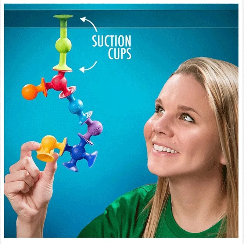 Mylitdear Sucker Cup Toys DIY Silicone Building Blocks Assembled Toys Funny Suction Cup