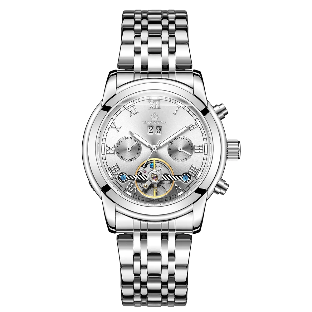 

2019 New Men's Skeleton WristWatch Stainless steel Antique Steampunk Casual Automatic Mechanical Watches Male Heren Horloge