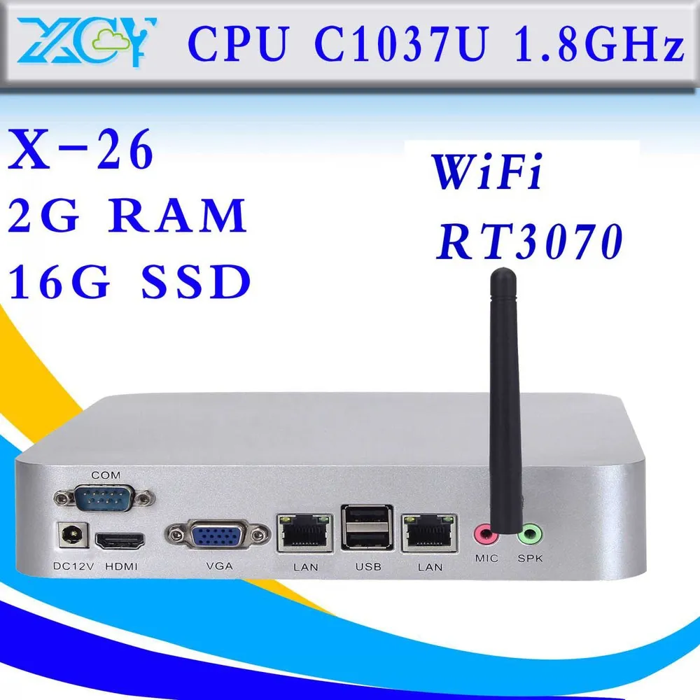 Celeron C1037U 2gb Ram 16gb Ssd Fan Industrial Computer Desktop Machine Mini Pc Hdmi Support Audio, Video Videoconference