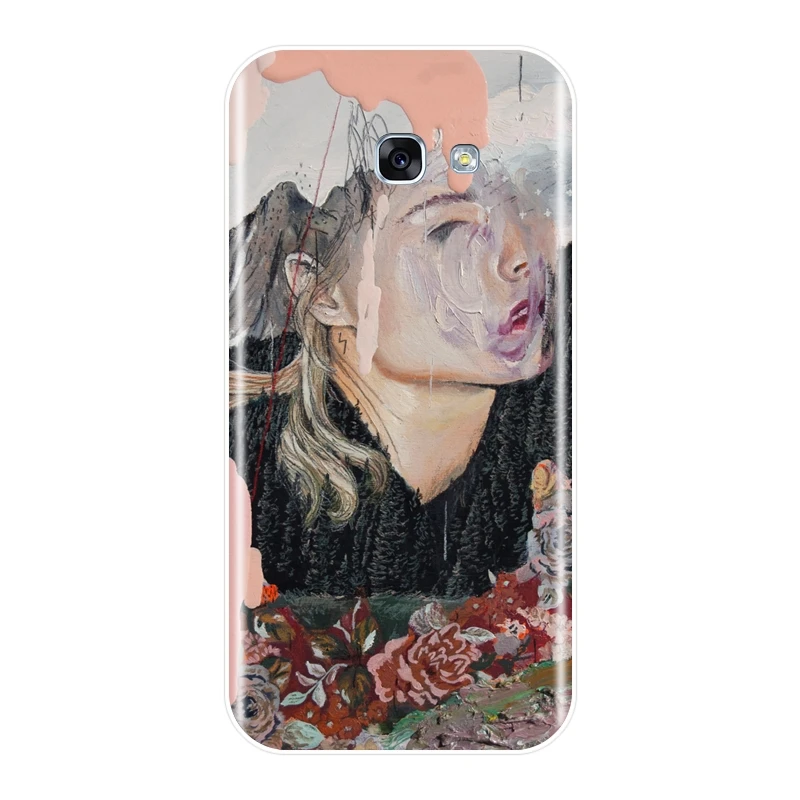 Чехол для телефона Samsung Galaxy A5 A7 2018 A6 A8 Plus Art Girl мягкий силиконовый чехол накладка A3