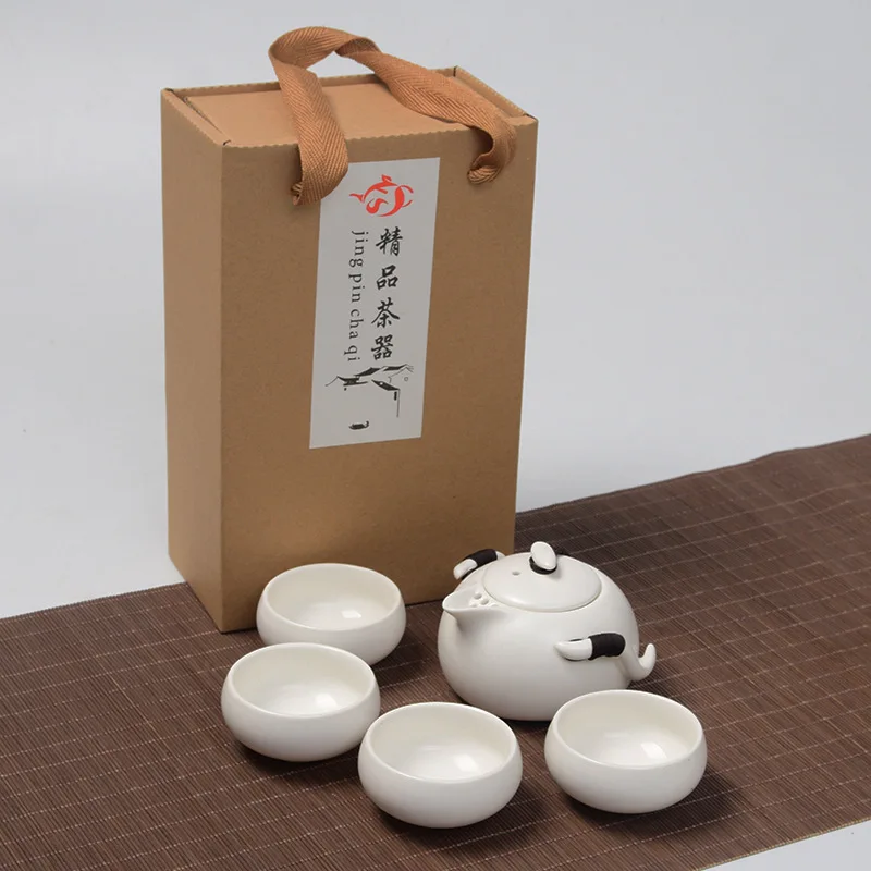 Traditional Chinese Kung Fu Tea Set and Ding Yao gift box with a pot of