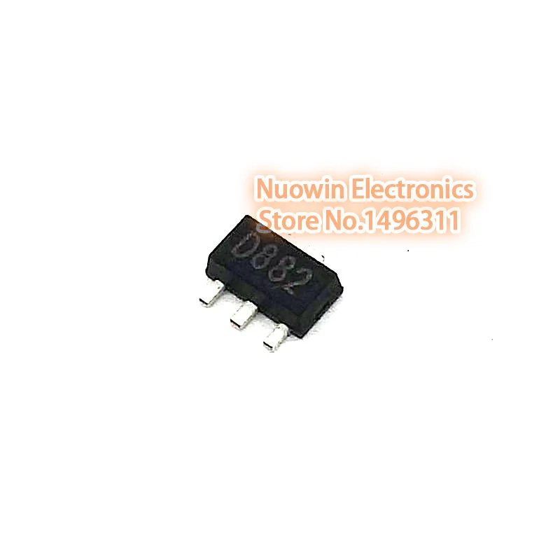 100PCS TRANSISTOR (NPN) D882 2SD882 SOT 89in Transistors from