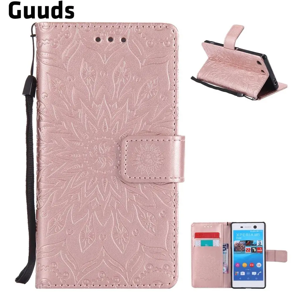 For Sony Xperia M5 Leather Case Embossing Sunflower Leather Wallet Case for Sony Xperia M5 E5603 / M5 Dual E5633 FREE SHIPPING For Sony Xperia M5 Leather Case Embossing Sunflower Leather Wallet Case for Sony Xperia M5 E5603 / M5 Dual E5633 FREE SHIPPING