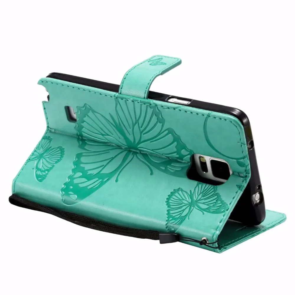 SKOORJAN для 3D Бабочка шаблоны Флип кожаный чехол СПС samsung Galaxy Note 4 N910F N910H N910C подставка