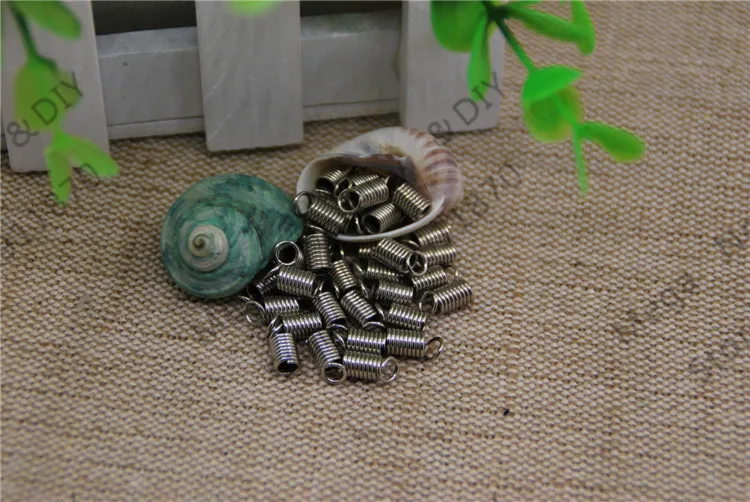 

Leather Cord End Cap Stopper Metal Jewelry Fasteners Clasps 10*4.5MM Imitation Rhodium Iron Spring Clasps 300PCS ds342