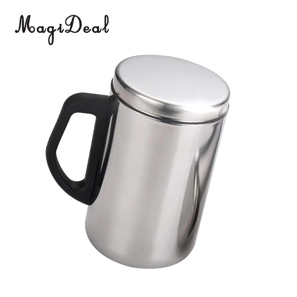 MagiDeal 350/500ml Double Wall Beer Mug Stainless Steel Wine Cup Insulate Travel Camping Mug  - Unique & Insulated with Handle