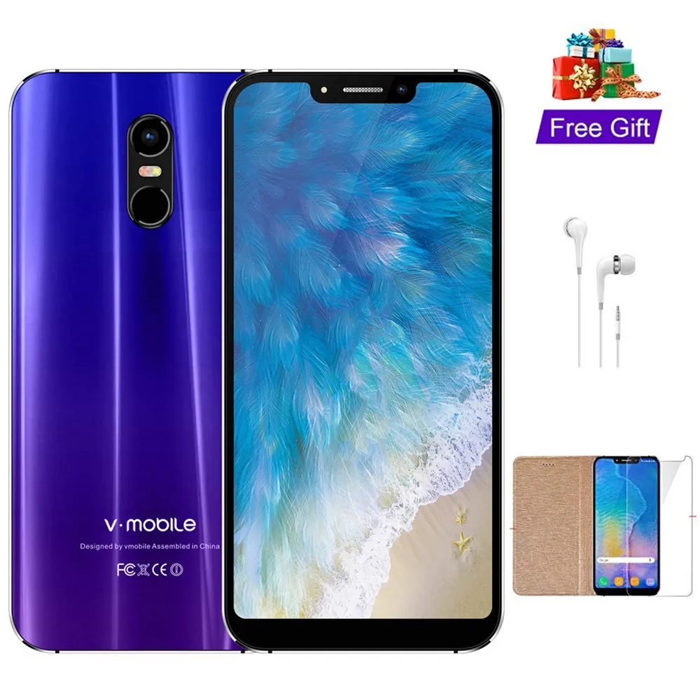 4G LTE TEENO VMobile 5s мобильный телефон Android 3 ГБ + 32 5 85 &quot19: 9 HD экран 12MP камера 4800 мАч celular