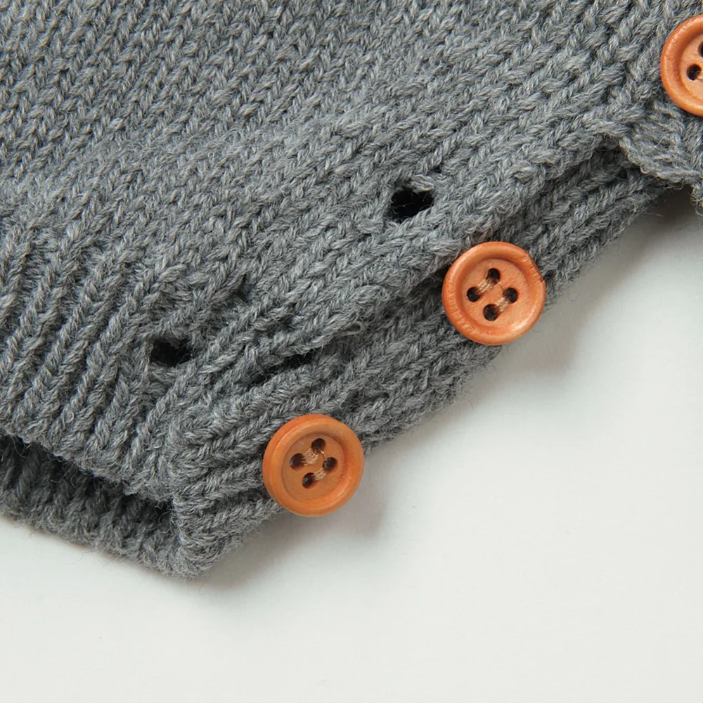 2019 осенний Детский свитер вязаный крючком мягкий цельный комбинезон для маленьких девочек, серый комбинезон без рукавов, мягкий