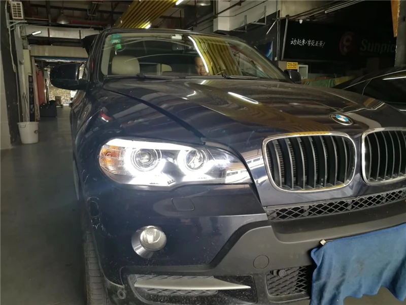 Автомобильный Стайлинг для BMW X5 E70 фары 2007-2013 для BMW X5 фара авто светодиодный DRL двойной луч HID Xenon bi xenon объектив