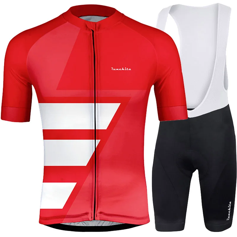 Набор для велоспорта RUNCHITA, комплект из Джерси с коротким рукавом, летняя одежда для езды на велосипеде, MTB, одежда для велосипеда, быстросохнущие спортивные костюмы