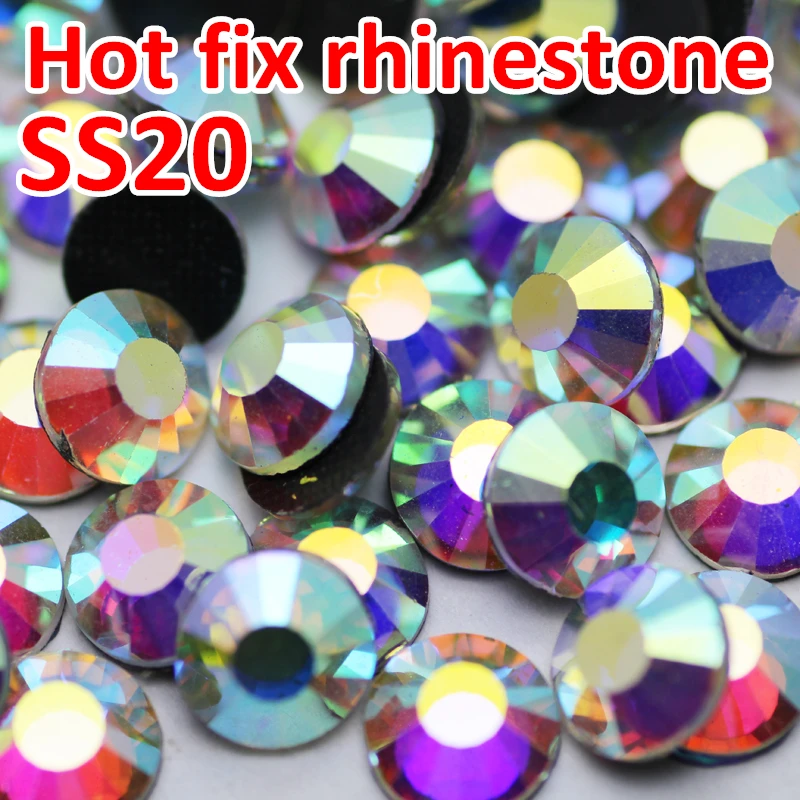 

SS20 1440pcs/Bag Crystal AB DMC Hot Fix FlatBack Rhinestones Strass Crystal For DIY Dress Garment