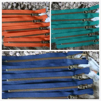 

100 PCS/LOT Vintage Antique RESIN YKK Zipper Close END Dark GREEN ORANGE BLUE COLLAR Pocket Shoes SEWING ACCESSORIES