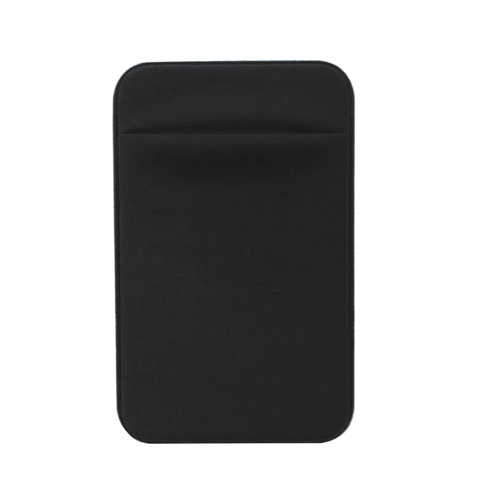 Съемный универсальный чехол тонкий карманный кредитный мини-сумка держатель карточки клейкий кошелек для телефона - Цвет: Черный