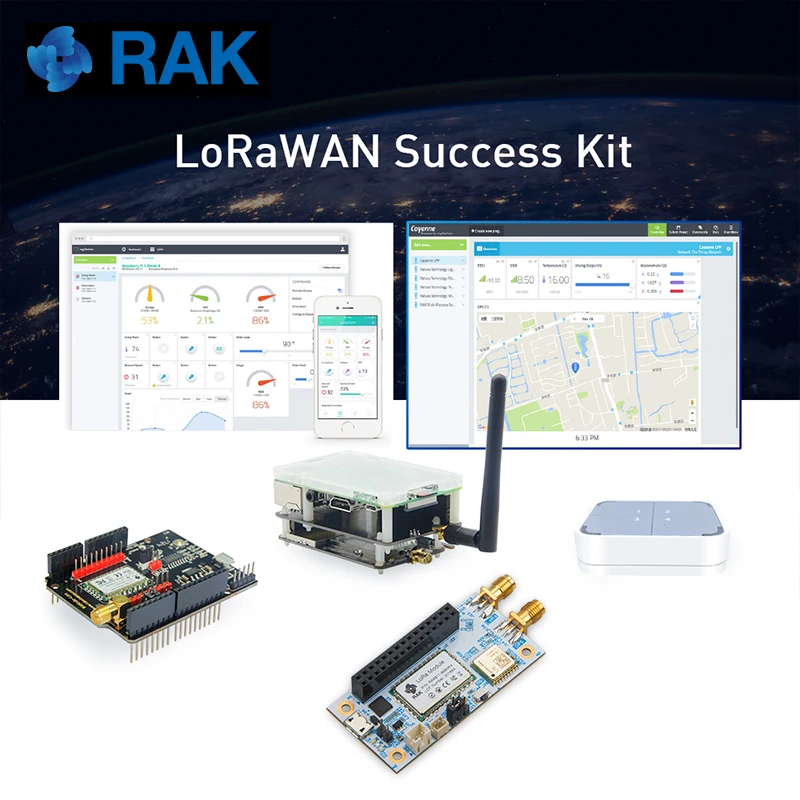 LoRaWAN Success Kit IoT LoRa Gateway Position Tracker Hardware with WisNode кнопочный сенсор Developer Q139|Наборы для