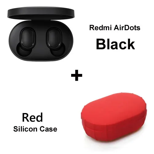 Xiaomi Redmi Airdots Xiaomi беспроводные наушники Голосовое управление Bluetooth 5,0 шумоподавление управление - Цвет: Add Red Case