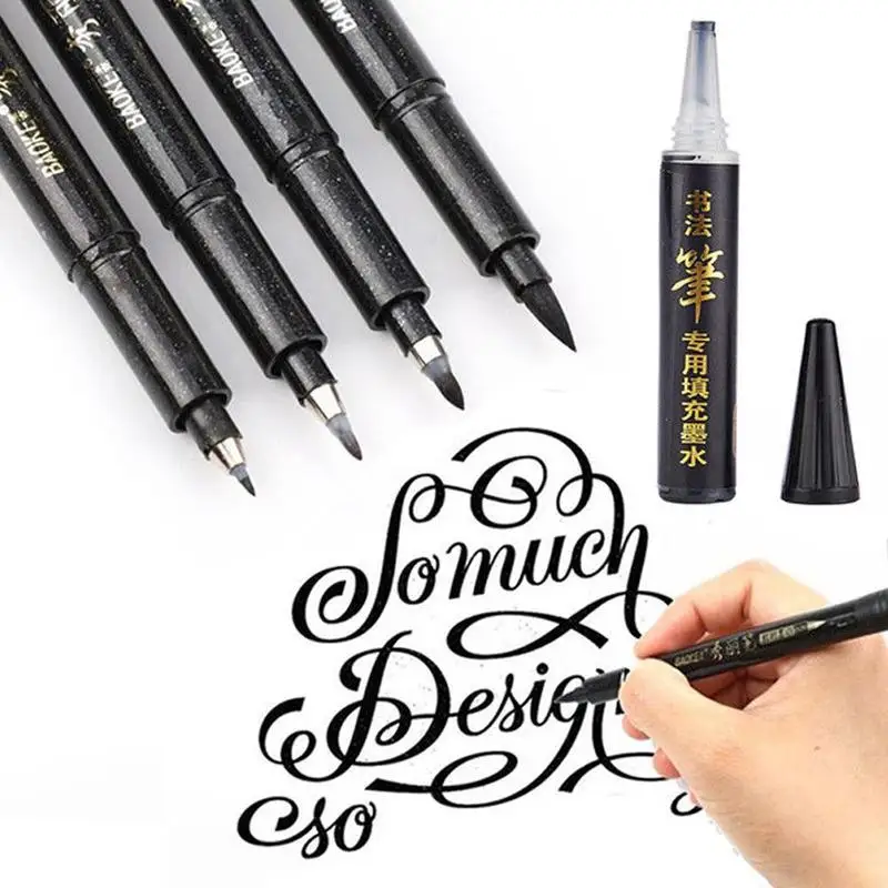 

Calligraphy Pen Brush Pen Pens Lettering Lettering Hand Markers for Writing DrawingBlack Ink Holder Pencil Grip School-supplies