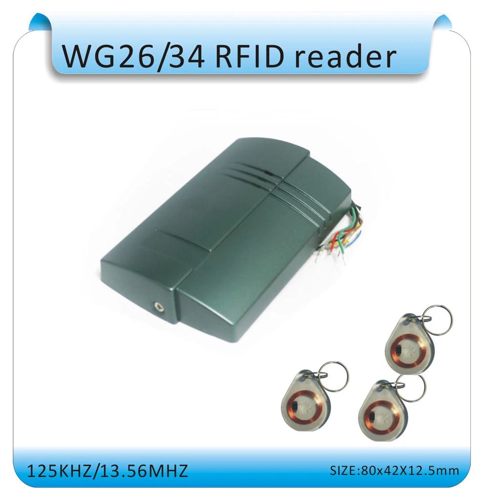 Бесплатная доставка водонепроницаемый кардридер Wg26id 125 кГц + 10 брелоков с