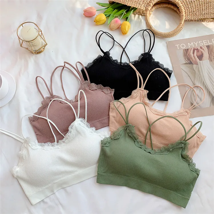 TERMEZY Bra Wire Free Bras For Women Thin Cotton Lace Bralette Seamless Thin Underwear Sexy Lingerie Soft Bras For Women (9)