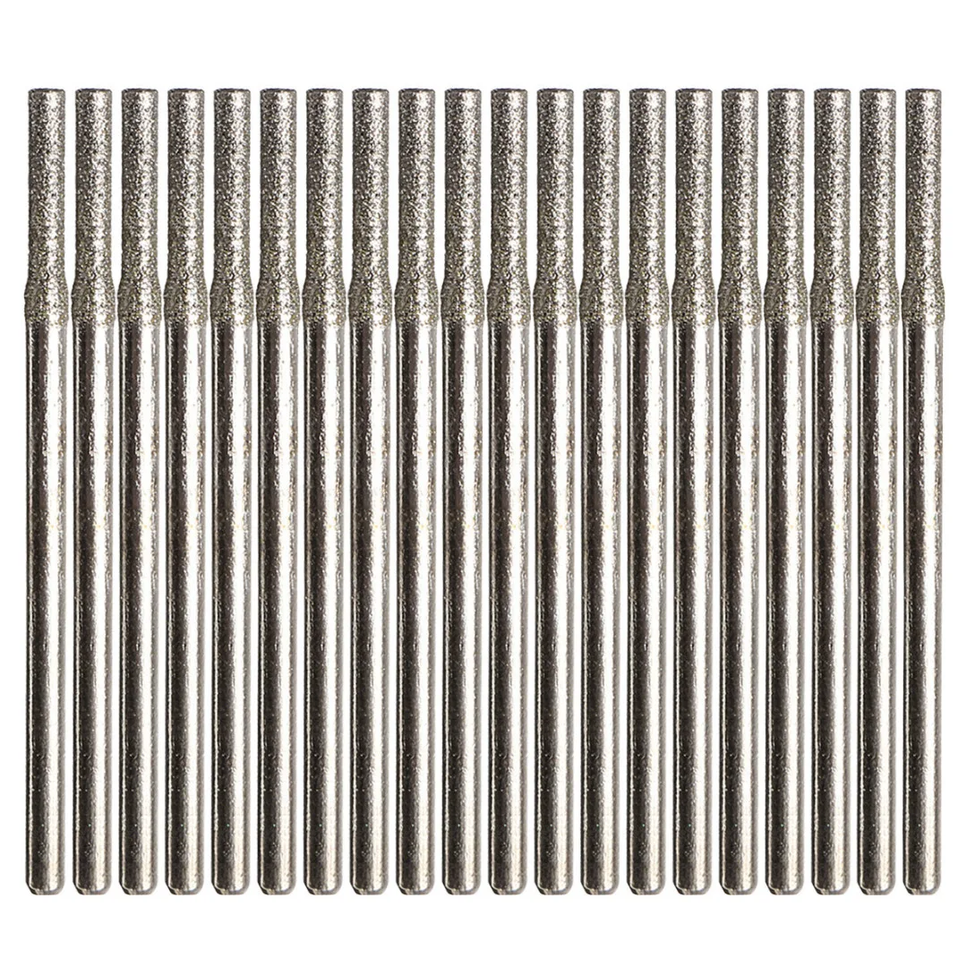 20 Pcs 2mm Diamond Coated Hole Saw Solid Drill Bit Length 45mm For Glass Tile Ceramic Marble Solid Drill Needle Bits