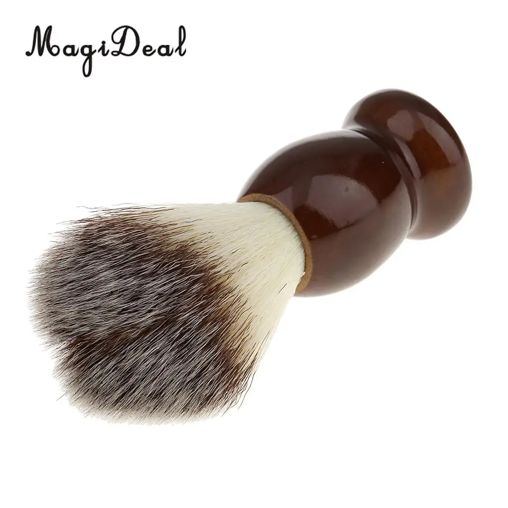 Premium Quality Wood Shaving Brush Metal Stand Holder Set for Men Barber Salon Bathroom
