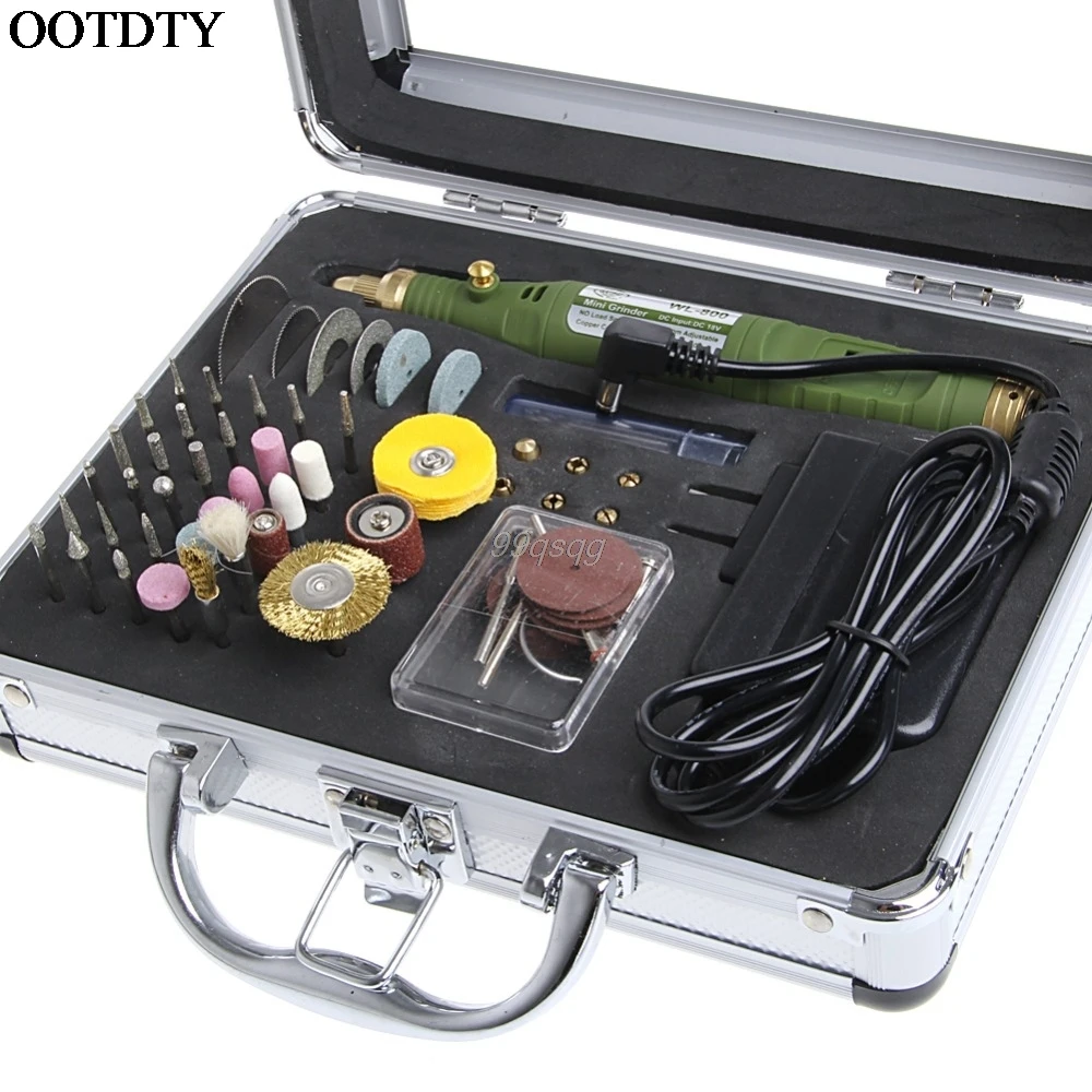 

2018 80Pcs DC 18V Electric Rotary Drill Grinder Polish Sanding Tool Set Kit Dremel Bit Case for DIY Hobbyist Woodwork P-800