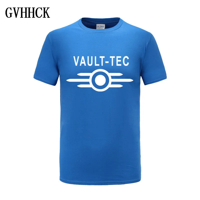 

2018 New Male T-shirts Vault Tec logo Gaming Video Game Fallout 2 3 4 Tees Tops T-shirts Men's Vault-Tec tees Free shipping
