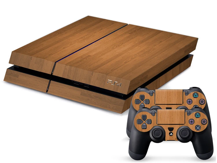 Light Wooden PS4 Sticker PS4 Skin PS4 Stickers + 2Pcs Controller Skin