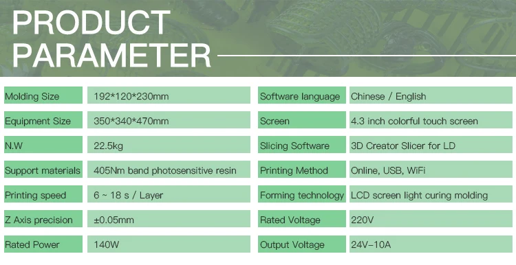 Creality SLA/DLP/lcd 3d принтер большой объем печати 192*120*230 мм Высокая точность Impresora 405nm УФ смола