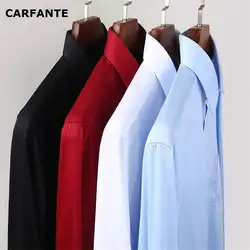 CARFANTE для мужчин рубашка Формальные с длинным рукавом Твердые 100% хлопковое платье рубашка 4 цвета MCXW15 XS-4XL